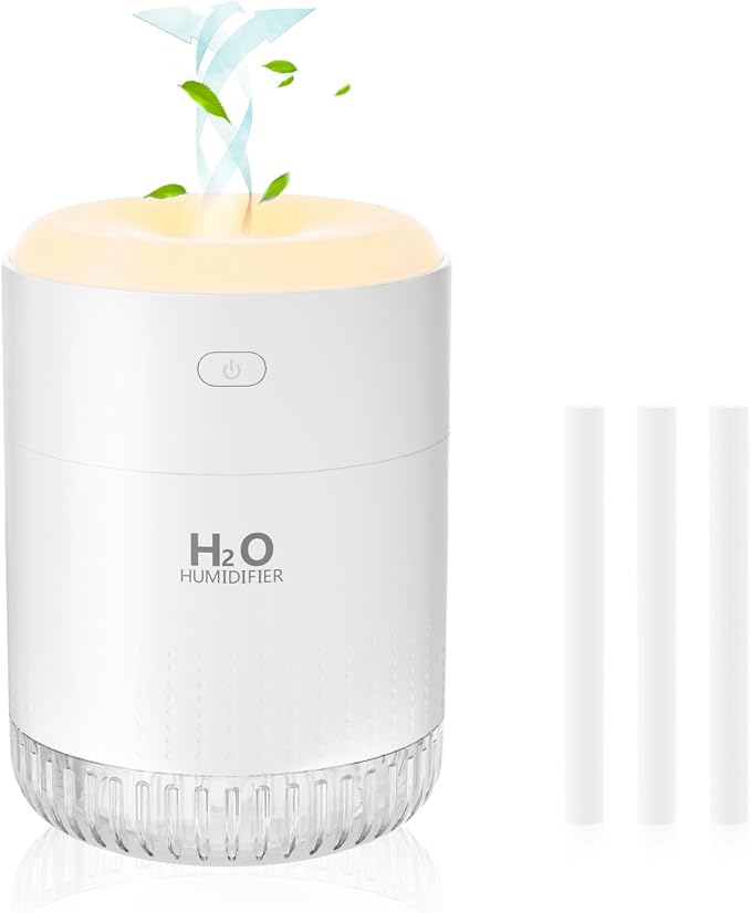 Portable Mini Humidifier, Auto Shut-Off, 2 Mist Modes, Quite, Small Humidifiers for Bedroom Travel Office Desk Plants(White) by 1