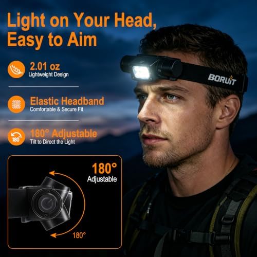 HP360 Rechargeable Headlamp Gift Set, 1000 Lumens LED Head Lamp with First Aid Kit, Emergency Blanket, Multi Tool, Whistle & Compass, IP67 Waterproof, Gift for Men, Father's Day Birthday Christmas - Image 6