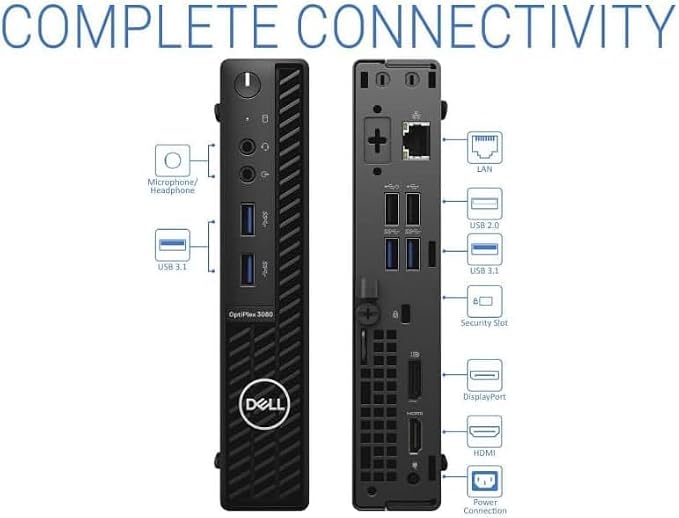 Dell OptiPlex 3080 Micro PC | Intel Core i5-10500T | 32GB RAM | 1TB SSD | Windows 11 Pro | Wi-Fi+ BT | Mini Desktop Computer (Renewed) (32GB RAM + 1TB SSD) - Image 4