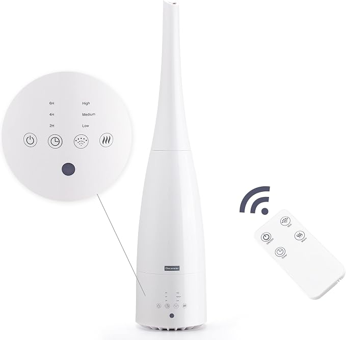 Warm and Cool Mist Humidifier for Home/Bedroom with Remote Control 2.3L Smart Air Humidifier for Desk/Office/Bedroom 25dB Whisper Quiet with Auto Shut off by Elecameier