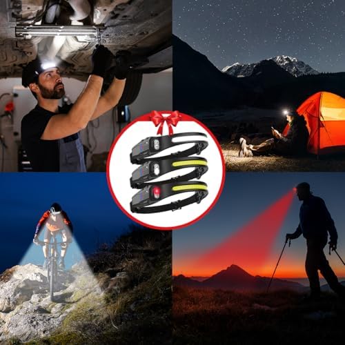 KYEKIO 3Pack 7Modes LED Headlamp Rechargeable with Red Light for Adults - Image 6