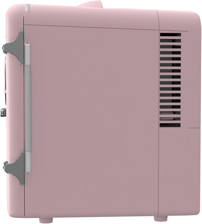 Frigidaire EFMIS171 Retro Mini Portable Personal Fridge - Ideal for Home, Office or Dorm - Includes Carrying Handle, AC/DC Wall/Car Charger (Pink) - Image 6