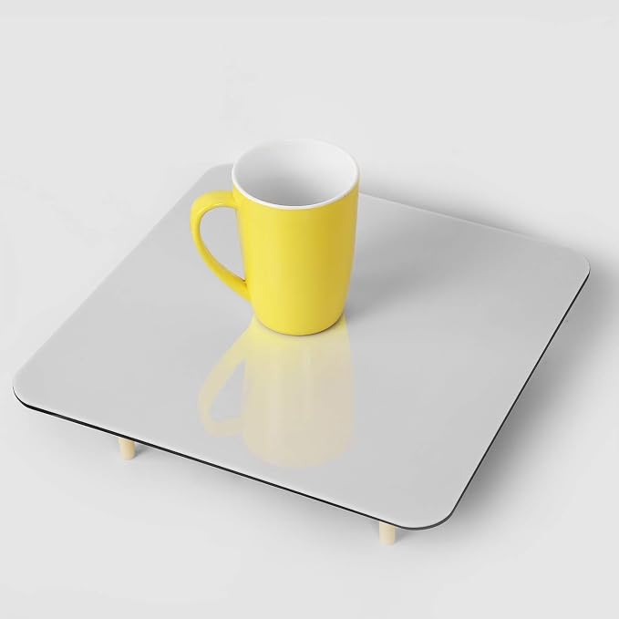 KINJOEK 2 PCS 30x30cm 12 x 12 Inch Acrylic White Reflective Display Table Riser - Image 2