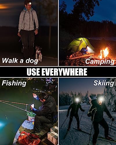 Rechargeable Headlamp, 8 LED Headlamp Flashlight 18000 Lumen 8 Modes with White Red Lights USB Cable, Waterproof Head Lamp for Outdoor Camping Cycling Running Fishing - Image 6