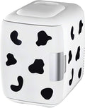 Cooluli Skincare Mini Fridge for Bedroom - Car, Office Desk & Dorm Room - Portable 4L/6 Can Electric Plug In Cooler & Warmer for Food, Drinks, Beauty & Makeup, 12v AC/DC & Exclusive USB, Cow Print by CooluliPortableMultipurposeMiniFridges