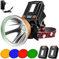 Coon Hunting Lights,High Power LED Headlamp,Super Bright Rechargeable Headlight,Waterproof Outdoor Spotlight Flashlight,Portable Green red Head lamp for Fishing Camping by PINSAI