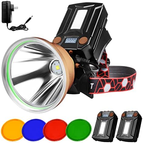 Coon Hunting Lights,High Power LED Headlamp,Super Bright Rechargeable Headlight,Waterproof Outdoor Spotlight Flashlight,Portable Green red Head lamp for Fishing Camping by PINSAI