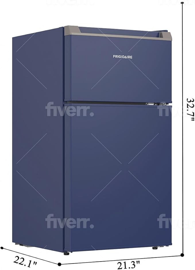 Frigidaire Compact Refrigerator with Top Freezer - 2 Door Fridge with 3.2 Cu Ft, Contemporary Series, Blue - Image 5