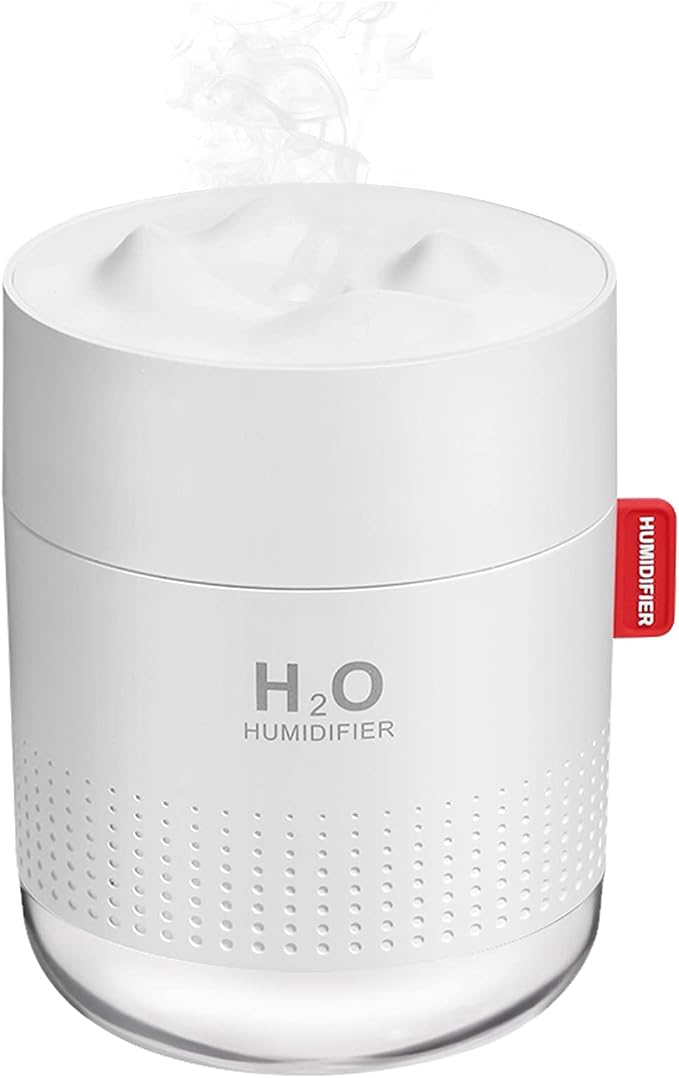 Portable Mini Humidifier, 500ml Small Cool Mist Humidifier, USB Personal Desktop Humidifiers for Baby Bedroom Travel Office Home, Auto Shut-Off, 2 Mist Modes, Super Quiet, White by Unknown
