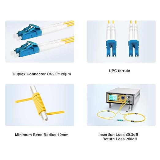 FLYPROFiber- 2M/7ft OS2 LC to LC Fiber Patch Cable, Length Options: 0.2m-300m - Image 3