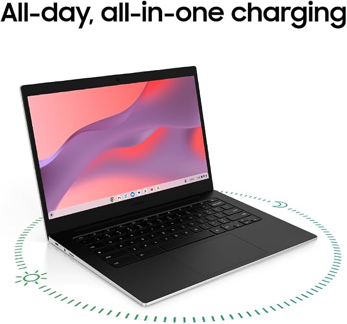 Samsung 14" Galaxy Chromebook Go Laptop PC Computer, Intel Celeron N4500 Processor, 4GB RAM, 64GB Storage, ChromeOS, XE340XDA-KA2US, Student Laptop, Silver - Image 2