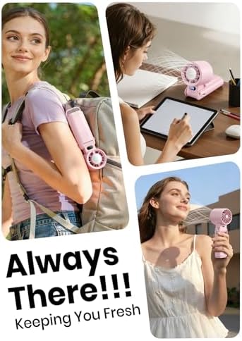 Portable Handheld Turbo Fan, 1-199 Speed Adjustable, Pink - Image 5