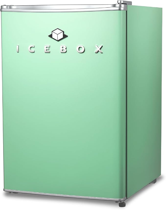 ICEBOX 2.5 Cu. Ft. Compact Refrigerator, ENERGY STAR Certified Small Refrigerator, Single Door Mini Fridge with Chiller Compartment, R600a Refrigerant, IBCR25MNT, Mint Green by ICEBOX