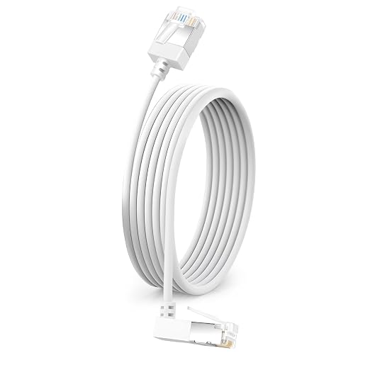 Flexible Cat 6 Ethernet Cable 270 °Upward Angle 6.6 Feet, Ultra Thin & Slim by DUTEVOLNS