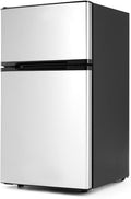 3.2 Cu.Ft Mini Fridge with Freezer, Quiet Small Refrigerator | Double Door, Adjustable Thermostat and Removable Glass Shelves, For Office, Bedroom, Dorm and Apartment by ArlimeDirect