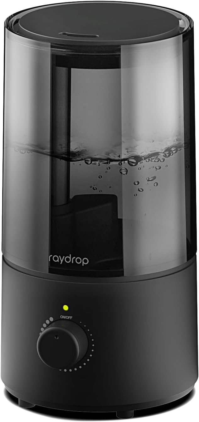 raydrop Humidifiers for Bedroom, raydrop Cool Mist Humidifiers for Babies, 1.0L Quiet Ultrasonic Humidifier, Space-Saving, Filterless, Auto Shut Off - (0.26 Gallon, US 110V) by raydrophumidifiers