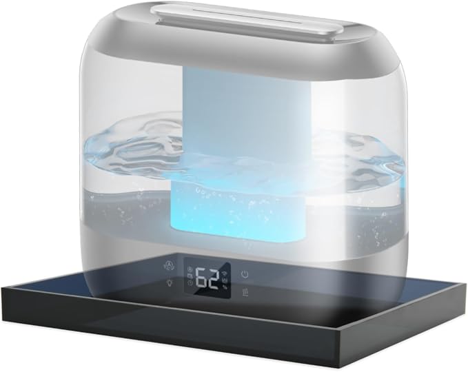 Acrylic Humidifiers Tray for Dreo Humidifier HM311 4L Tank, Leak-Proof Tank for Smart HM311S 4L, Moisture-Proof Humidifier Tray Floor (Not Include Humidifiers) (Transparent black, 4L) by Homakover