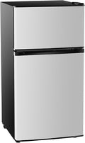 3.2 Cu.Ft Mini Fridge with Freezer, 2 Door Small Refrigerator with Adjustable Thermostat Energy-efficient Low Noise, Compact Fridge for Bedroom, Office, Dorm, Silver by SimpleDeluxe