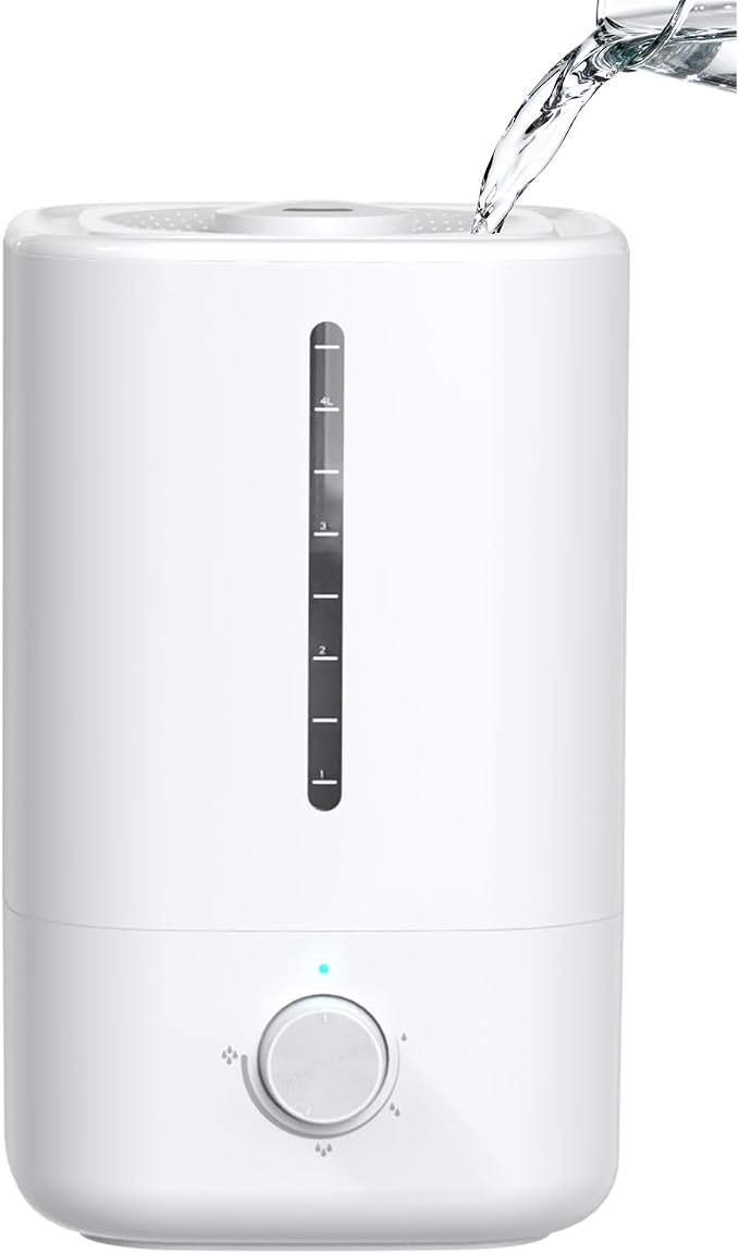 Top Fill Humidifiers for Bedroom, 4.5L Tank for Large Room, Oil Diffuser, 20dB Quiet Cool Mist Air Humidifier for Home Baby Nursery & Plants, Auto Shut-off and BPA-Free for Safety, 100H by Greheywos