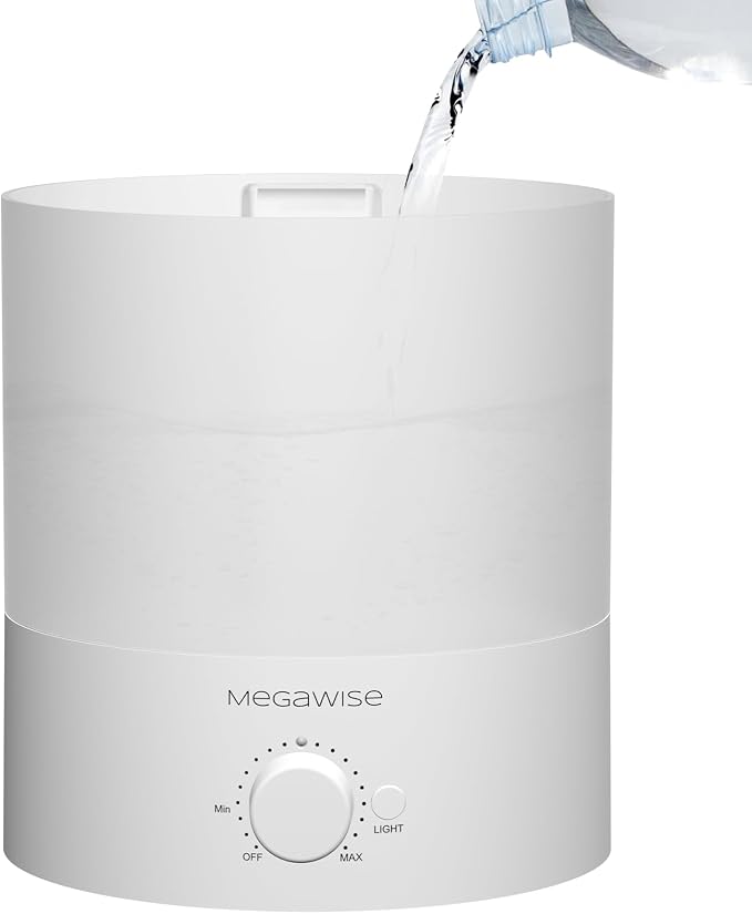 Megawise Cool Mist Humidifier with Top Refill Design, 2L Capacity, High Mist Output, No Leakage, and 7 Color Night Light - Image 2