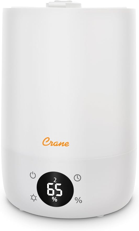 Crane Ultra-Quiet 3-in-1 Humidifier, Essential Oil Aroma Diffuser & Soothing Sleep Light - Compact 1.2 Gallon Capacity with Adjustable Night Light & Fragrance Tray - Ideal for Bedroom and Office - Image 2