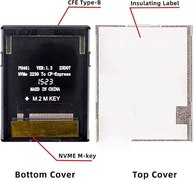 CFexpress Type-B to NVME 2230 Memory Card Kit Case CFE CFB NGFF M-Key Adapter - Image 2