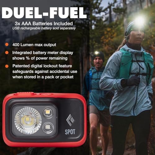 BLACK DIAMOND Spot 400 Headlamp, AAA Powered, Dimmable, Waterproof, Octane - Image 2
