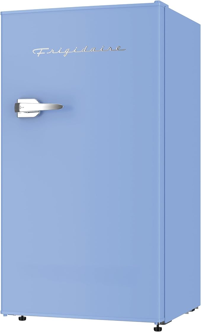 Frigidaire Retro Compact Fridge with Chiller, 3.2 cu ft Countertop Fridge with Built-In Bottle Opener, Compact Refrigerator for Office, Bedroom, Dorm Room or Cabin - 16.5" D x 19" W x 31" H (Blue) - Image 9