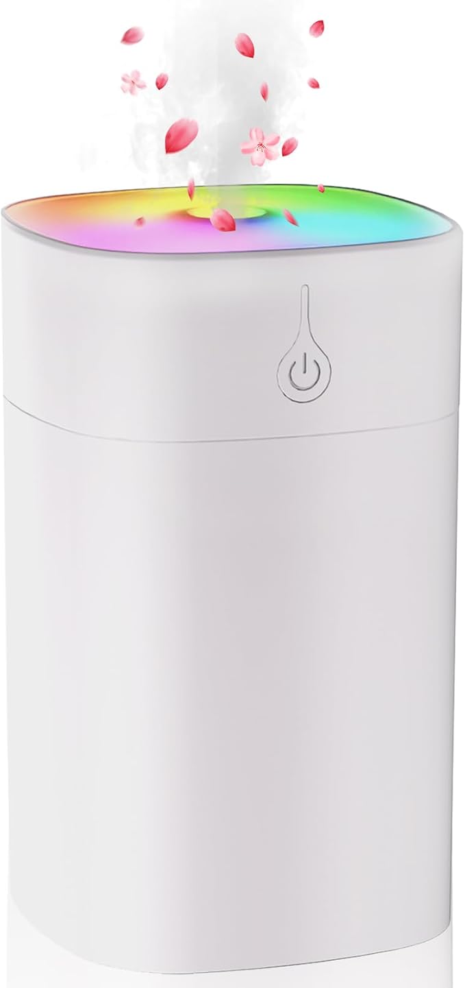 Humidifiers for Bedroom, Personal Desktop Plant Humidifier Indoor 400ML Office Portable Small Humidifier for Travel Oil Diffuser with Night Light Auto Shut-Off by YDHZ