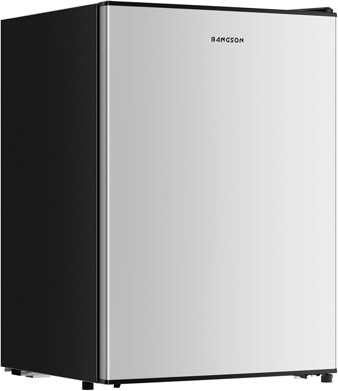 2.6 Cu Ft Small Fridge with Freezer for Office Silver | Mini Refrigerator for Dorm Bedroom, Compact Fridge, Energy-efficient, Low Noise by LiveFreshLiveUnrushed