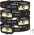 LHKNL Headlamp Rechargeable, Lumen Super Bright Motion Sensor Head Lamp Flashlight, Waterproof LED Headlight with White Red Light, 8 Mode Head Lights for Camping Cycling Running Fishing-4 Packs by LHKNLHOME