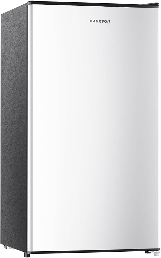 Mini Fridge with Freezer 3.2 Cu.Ft for Bedroom and Office Silver | Single Door, Small Refrigerator, Energy-efficient, Low Noise, Mini fridge for Dorm by LiveFreshLiveUnrushed