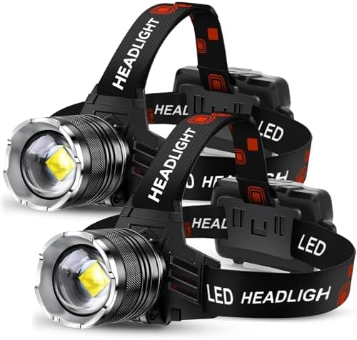 AKNEAR LED Rechargeable Super Bright Headlamp, 99000 High Lumens Head lamp by AKNEARHeadlampRechargeable