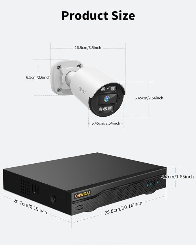《80ft IR Night Vision & 5MP Super HD》Wired Security Camera System Outdoor - Image 9