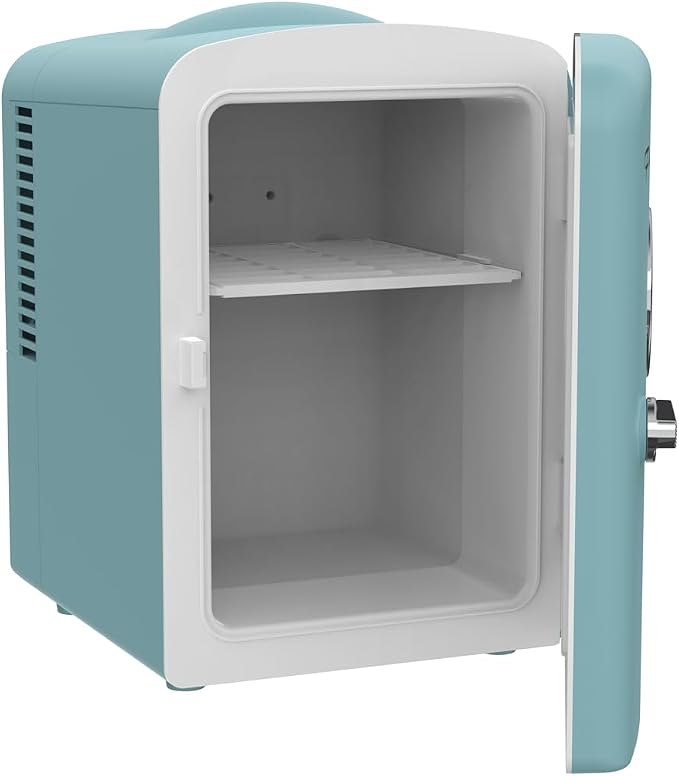 Frigidaire EFMIS171 Retro Mini Portable Personal Fridge - Ideal for Home, Office or Dorm - Includes Carrying Handle, AC/DC Wall/Car Charger (SkyBlu) - Image 8