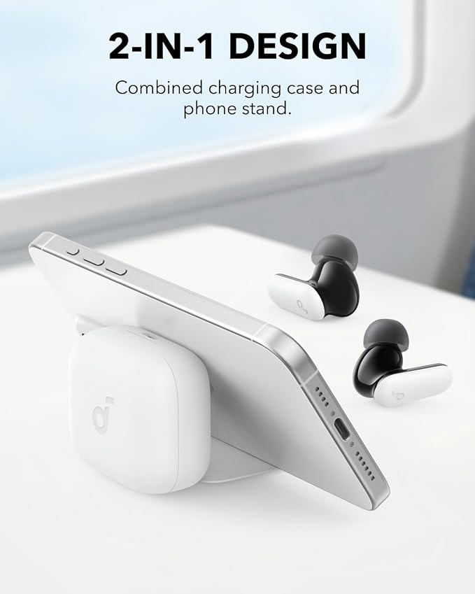 Soundcore P30i by Anker Noise Cancelling Earbuds, Hands-Free Viewing | Strong and Smart Noise Cancelling, Powerful Bass, 45H Playtime, 2-in-1 Case and Phone Stand, IP54, Bluetooth 5.4 - Image 2