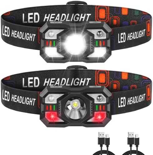 Staaricc 2Pack LED Headlamp Rechargeable, Super Bright Head lamp for Adults by Staaricc