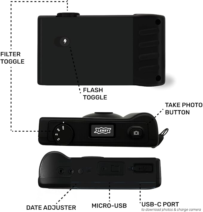 LENSY Screen Free Digital Camera | Four Built in Filters | Rechargeable - Image 4