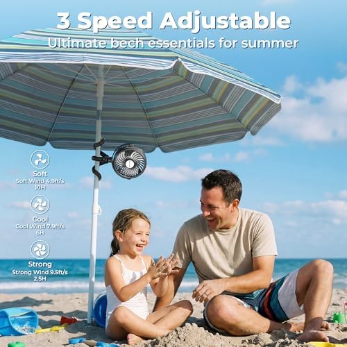 AMACOOL Battery Operated Stroller Fan, Portable Clip On Fan Rechargeable - Image 3