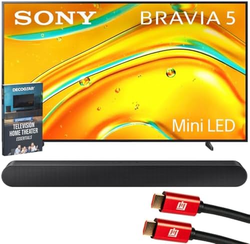 Sony BRAVIA 5 98 inch Mini LED 4K HDR Google TV (2025) K98XR50 Bundle with Samsung 3.0ch All-in-One Soundbar, 2X HDMI Cable and Deco Gear Home Theater Beginner's Guide by Unknown
