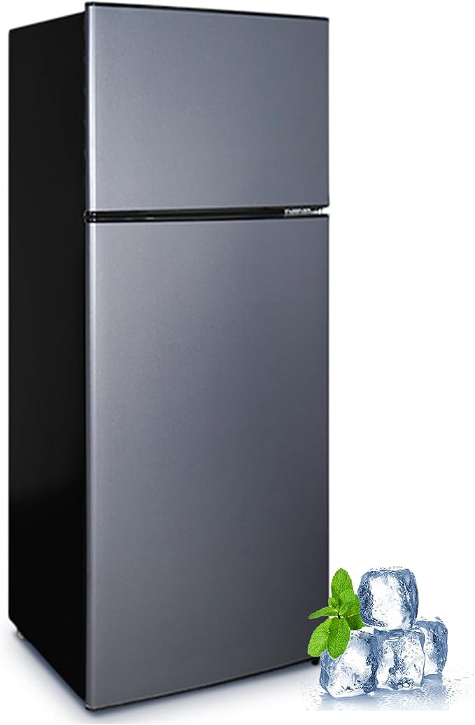 Cucina Magica 8.5 cu.ft Dual-Door Apartment Refrigerator with Freezer and Adjustable Thermostat - Slide-Out Glass Shelves for Dorms, Offices, RVs, and Homes by CucinaMagica