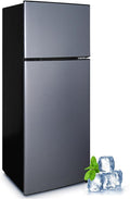 Cucina Magica 8.5 cu.ft Dual-Door Apartment Refrigerator with Freezer and Adjustable Thermostat - Slide-Out Glass Shelves for Dorms, Offices, RVs, and Homes by CucinaMagica