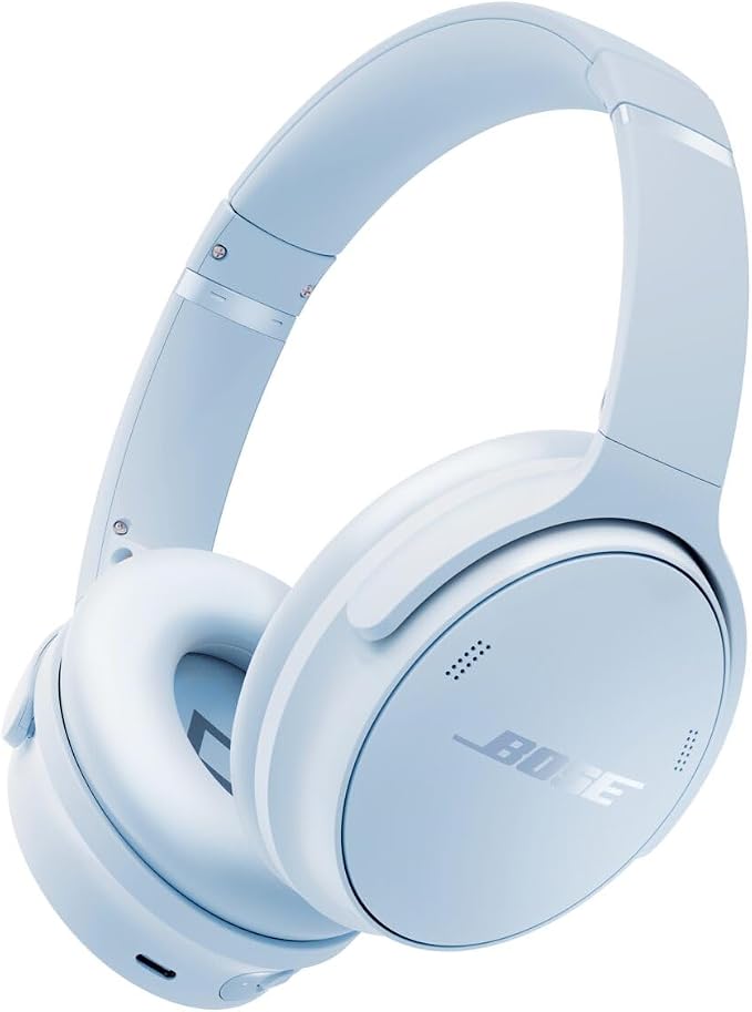 Bose QuietComfort Headphones - Wireless Bluetooth Headphones, Active Over Ear Noise Cancelling and Mic, USB-C Charging, Deep Bass, Up to 24 Hours of Playtime, Ice Blue - Limited Edition Color by Unknown