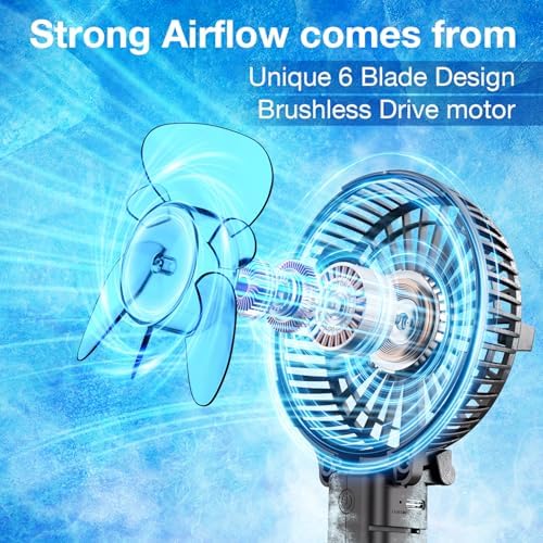 VersionTECH. Portable Handheld Fan, Powerful+Durable+180° Foldable, Mini Hand Fans with USB Rechargeable Battery Operated Cooling Accessories for Personal Use, Travel, Office Black - Image 2