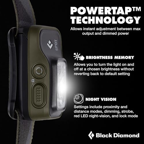 BLACK DIAMOND Spot 400 Headlamp, AAA Powered, Dimmable Bright BD Dark Olive - Image 3