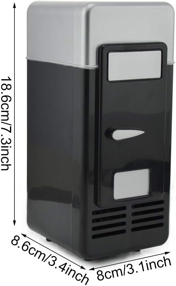 ThreeH Mini USB Fridge Drink Cans Cooler/Warmer Refrigerator | Beverage Drink Cans, For Laptop PC Computer, Red USB Powered - Image 4