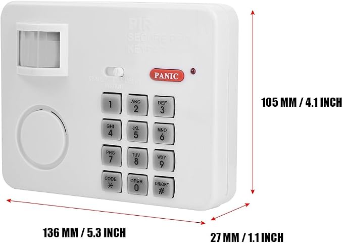 105DB Password Wireless Home Security Emergency Keypad Alarm Siren, 105° Alarm - Image 6
