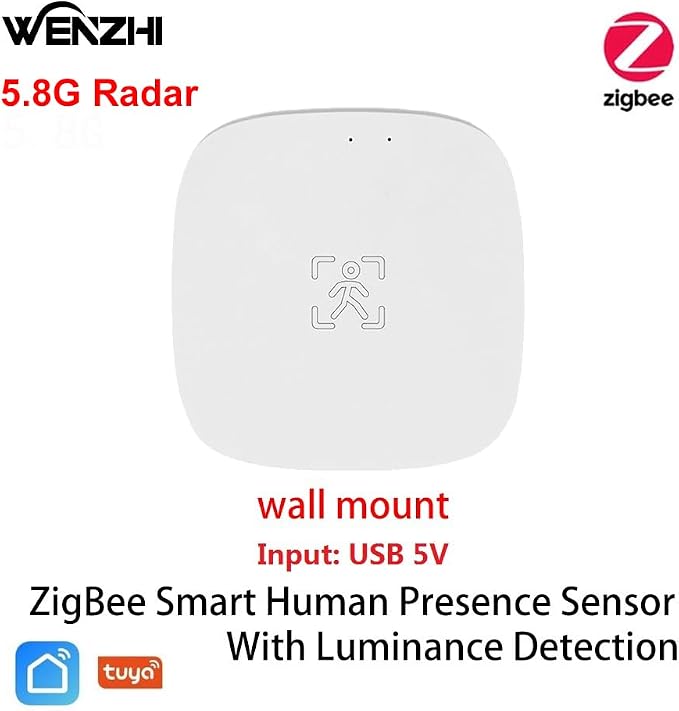 Presence Sensor, WenzhiIoT Smart Motion Sensor Zigbee 5.8 GHz Radar MmWave - Image 2