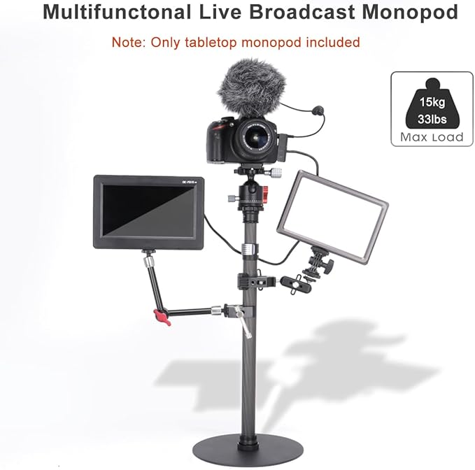 Koolehaoda Carbon Fiber Desktop Monopod Stand, - Image 2