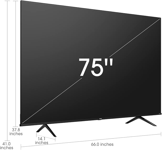 Hisense 75-Inch Class A6 Series 4K UHD Smart Google TV with Alexa Compatibility, Dolby Vision HDR, DTS Virtual X, Sports & Game Modes, Voice Remote, Chromecast Built-in (75A6H) - Image 3